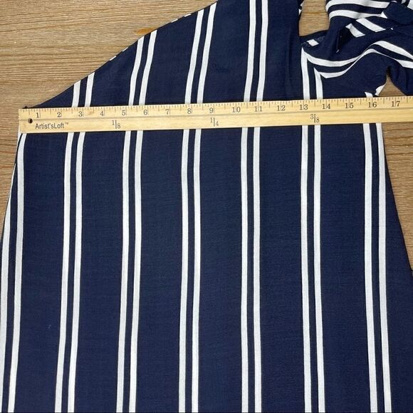 Zara Blue White Navy Striped One Shoulder Night Out Dress Size XS - Picture 13 of 15